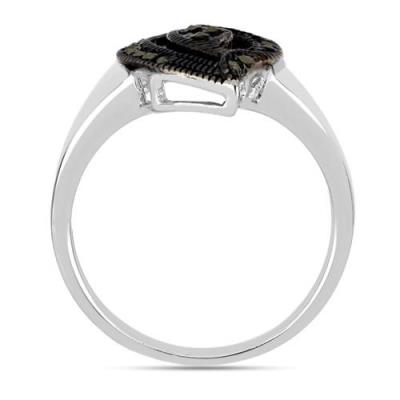 BUY STERLING SILVER AUSTRIAN MARCASITE GEMSTONE EYE RING